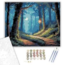 Számfestő.hu Varázslatos Erdő Tündéres Fényekkel - számfestő készlet – 60×70 cm (Keretre feszítve) kreatív és készségfejlesztő