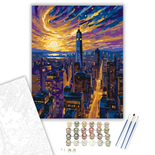 Számfestő.hu Városi Csillagfény Éjszakája - számfestő készlet – 80×100 cm (Keret nélkül) kreatív és készségfejlesztő