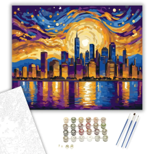 Számfestő.hu Városi Fények Harmóniája - számfestő készlet – 50×60 cm (Keret nélkül) kreatív és készségfejlesztő