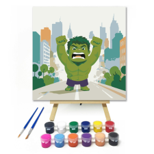 Számfestő.hu Városi óriás - gyerek számfestő készlet – 20×20 cm (Keretre feszítve) kreatív és készségfejlesztő