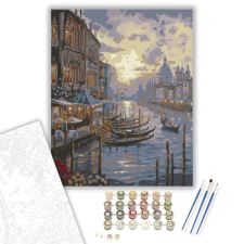 Számfestő.hu Velencei Gondolák - számfestő készlet – 40×50 cm (Keretre feszítve) kreatív és készségfejlesztő