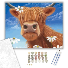 Számfestő.hu Vicces boci - számfestő készlet – 40×50 cm (Keretre feszítve) kreatív és készségfejlesztő