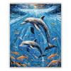 Számfestő.hu Vidám Delfinpár a Halraj Között - számfestő készlet