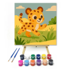 Számfestő.hu Vidám Leopárdkölyök a Szavannán - gyerek számfestő készlet – 30×30 cm (Keret nélkül)