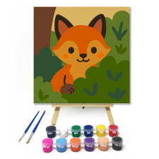 Számfestő.hu Vidám Rókakölyök a Bokorban - gyerek számfestő készlet kreatív és készségfejlesztő