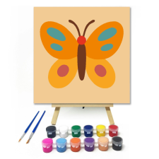 Számfestő.hu Vidám Színes Pillangó - gyerek számfestő készlet – 20×20 cm (Keretre feszítve) kreatív és készségfejlesztő