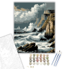 Számfestő.hu Viharos Tenger és Sziklás Part - számfestő készlet – 40×50 cm (Keretre feszítve)