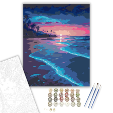 Számfestő.hu Világító Hullámok Éjszakája - számfestő készlet – 40×50 cm (Keretre feszítve) kreatív és készségfejlesztő
