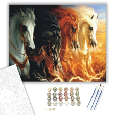 Számfestő.hu Villám lovak - számfestő készlet – 40×50 cm (Keretre feszítve) kreatív és készségfejlesztő