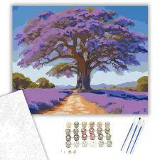 Számfestő.hu Virágzó Jacaranda Fa - számfestő készlet – 50×60 cm (Keret nélkül) kreatív és készségfejlesztő