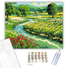 Számfestő.hu Virágzó Rét Harmóniája - számfestő készlet – 80×100 cm (Keretre feszítve) kreatív és készségfejlesztő