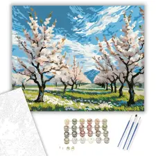 Számfestő.hu Virágzó Tavaszi Liget - számfestő készlet – 60×70 cm (Keretre feszítve) kreatív és készségfejlesztő
