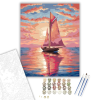 Számfestő.hu Vitorlás a Ragyogó Naplementében - számfestő készlet – 40×50 cm (Keretre feszítve)