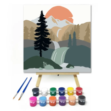 Számfestő.hu Vízesés - gyerek számfestő készlet – 50×50 cm (Keretre feszítve) kreatív és készségfejlesztő