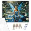 Számfestő.hu Vízi Tündér és Tündöklő Liliomok - számfestő készlet – 60×70 cm (Keretre feszítve)
