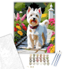 Számfestő.hu West Highland White Terrier a Kerti Ösvényen - számfestő készlet – 40×50 cm (Keretre feszítve)