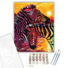 Számfestő.hu Zebrák - számfestő készlet – 40×50 cm (Keretre feszítve) kreatív és készségfejlesztő