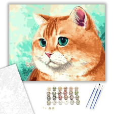 Számfestő.hu Zöld szemű - számfestő készlet – 40×50 cm (Keretre feszítve) kreatív és készségfejlesztő