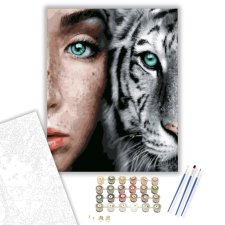 Számfestő.hu Zöld szeműek - számfestő készlet – 40×50 cm (Keretre feszítve) kreatív és készségfejlesztő