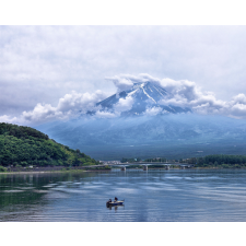 Számfestő Japán hegy - vászonkép grafika, keretezett kép