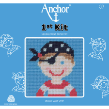 Számfestő Kalóz Gobelin Hímzőkészlet Gyerekeknek és Kezdőknek - Anchor 1st Kit 10x10 cm kreatív és készségfejlesztő