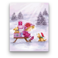 Számfestő Karácsonyi szánkózás - számfestő készlet kreatív és készségfejlesztő