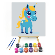 Számfestő Kék kicsi póni - gyerek számfestő készlet kreatív és készségfejlesztő