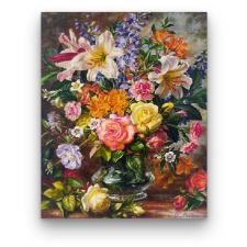 Számfestő Meseszép virágcsokor - előszínezett számfestő készlet (50x65cm) kreatív és készségfejlesztő