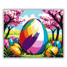 Számfestő Oriási Tojások a Virágzó Fa Alatt - húsvéti számfestő készlet kreatív és készségfejlesztő