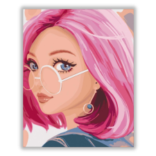 Számfestő Rózsaszín hajú lány - számfestő készlet kreatív és készségfejlesztő