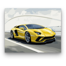 Számfestő Sárga Lamborghini - számfestő készlet kreatív és készségfejlesztő