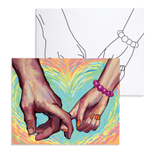 Számfestő Szerelmes - előrerajzolt élményfestő készlet (20x30cm) kreatív és készségfejlesztő