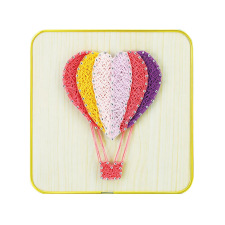 Számfestő Színes léghajó - fonalgrafika készlet (String Art Kit, 20x20cm) kreatív és készségfejlesztő