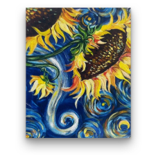 Számfestő Van Gogh napraforgói - előszínezett számfestő készlet (40x50cm) kreatív és készségfejlesztő