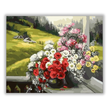 Számfestő Virágcsokor a teraszon - számfestő készlet kreatív és készségfejlesztő
