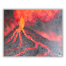 Számfestő Vulkánkitörés - számfestő készlet kreatív és készségfejlesztő