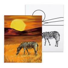 Számfestő Zebra a szavannában - előrerajzolt élményfestő készlet (20x30cm) kreatív és készségfejlesztő
