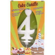  Számgyertya 4 - fehér party kellék