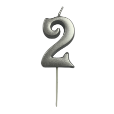 számgyertya ezüst "2" - dobozos sütés és főzés