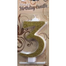  Számgyertya óriás - &quot;3&quot; Arany gyertya