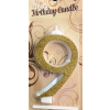  Számgyertya óriás - "9" Arany