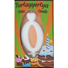 számgyertya+talp fehér dobozos - "0" gyertya