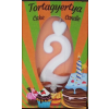  számgyertya+talp fehér dobozos - "2"