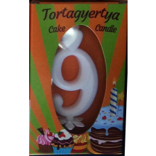 számgyertya+talp fehér dobozos - "9" gyertya