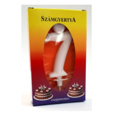  Számgyertya tortára, fehér, 7 party kellék
