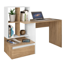  Számítógépasztal, artisan tölgy/fehér, NEREO NEW íróasztal