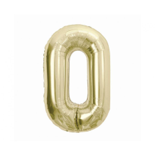 Számok B&C Champagne, Pezsgőszínű 0-ás szám fólia lufi 85 cm party kellék