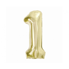 Számok B&C Champagne, Pezsgőszínű 1-es szám fólia lufi 85 cm party kellék