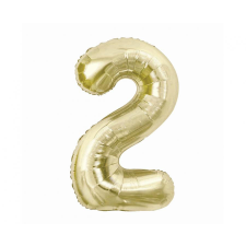 Számok B&C Champagne, Pezsgőszínű 2-es szám fólia lufi 85 cm party kellék