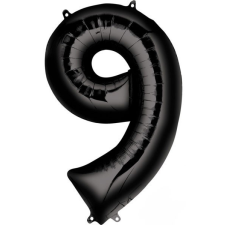 Számok Black óriás szám fólia lufi 9-es, 86*55 cm party kellék